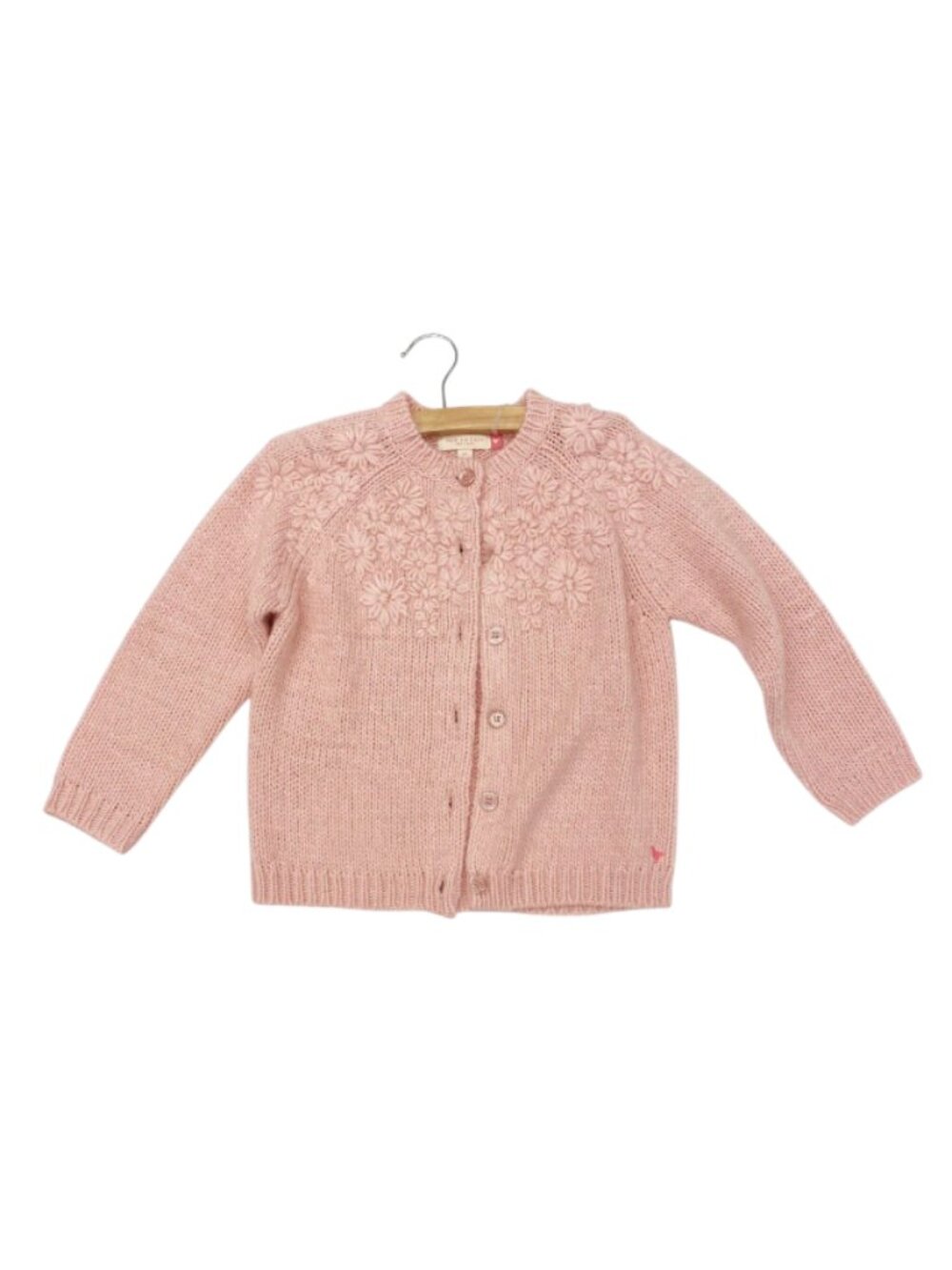 Pink Chicken Blossom Cardigan Sweater Girls 7 Y Rose Button Down Long Sleeve